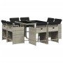 Garden dining set 9 pieces with light gray synthetic rattan cushions by vidaXL, Garden sets - Ref: Foro24-3277966, Price: 447...