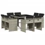 Garden dining set 9 pieces with light gray synthetic rattan cushions by vidaXL, Garden sets - Ref: Foro24-3277966, Price: 527...