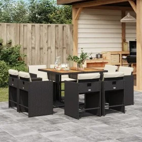 9-piece garden dining set and black synthetic rattan cushions by vidaXL, Garden sets - Ref: Foro24-3277970, Price: 525,24 €, ...