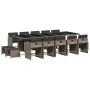 Garten-Essgruppe mit Kissen, 15-teilig, graues synthetisches Rattan von vidaXL, Gartensets - Ref: Foro24-3277939, Preis: 817,...