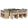 11-piece garden dining set with beige synthetic rattan cushions by vidaXL, Garden sets - Ref: Foro24-3277979, Price: 587,60 €...