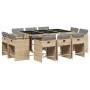11-piece garden dining set with beige synthetic rattan cushions by vidaXL, Garden sets - Ref: Foro24-3277979, Price: 726,75 €...