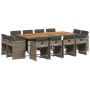 Garten-Essgruppe mit Kissen, 13-teilig, graues synthetisches Rattan von vidaXL, Gartensets - Ref: Foro24-3277993, Preis: 786,...