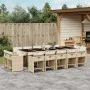 Garden dining set with cushions 15 pieces beige synthetic rattan by vidaXL, Garden sets - Ref: Foro24-3278001, Price: 1,00 €,...