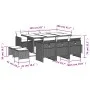 11-piece garden dining set with black synthetic rattan cushions by vidaXL, Garden sets - Ref: Foro24-3277733, Price: 615,37 €...