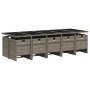 Set comedor de jardín con cojines 15 pzas ratán sintético gris