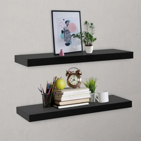 Floating wall shelves 2 units black 80x20x3.8 cm by vidaXL, Shelves and shelves - Ref: Foro24-288202, Price: 61,71 €, Discoun...