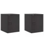 Mesitas de noche 2 unidades acero negro 34,5x39x44 cm de vidaXL, Mesitas de noche - Ref: Foro24-841608, Precio: 66,49 €, Desc...