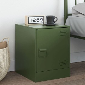 Olivgrüner Nachttisch aus Stahl, 34,5 x 39 x 44 cm von vidaXL, Nachttische - Ref: Foro24-841615, Preis: 54,29 €, Rabatt: %