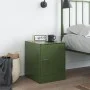 Mesita de noche acero verde oliva 34,5x39x44 cm de vidaXL, Mesitas de noche - Ref: Foro24-841615, Precio: 53,70 €, Descuento: %