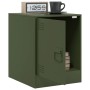 Mesita de noche acero verde oliva 34,5x39x44 cm de vidaXL, Mesitas de noche - Ref: Foro24-841615, Precio: 54,29 €, Descuento: %