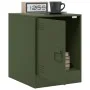 Mesita de noche acero verde oliva 34,5x39x44 cm de vidaXL, Mesitas de noche - Ref: Foro24-841615, Precio: 53,70 €, Descuento: %