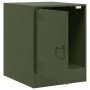Mesita de noche acero verde oliva 34,5x39x44 cm de vidaXL, Mesitas de noche - Ref: Foro24-841615, Precio: 53,70 €, Descuento: %