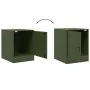 Mesita de noche acero verde oliva 34,5x39x44 cm de vidaXL, Mesitas de noche - Ref: Foro24-841615, Precio: 53,70 €, Descuento: %