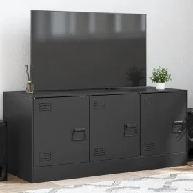Black steel TV cabinet 99x39x44 cm by vidaXL, TV Furniture - Ref: Foro24-841643, Price: 88,28 €, Discount: %