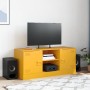 Senfgelber TV-Schrank aus Stahl, 99 x 39 x 44 cm von vidaXL, TV-Möbel - Ref: Foro24-841688, Preis: 93,23 €, Rabatt: %