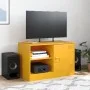 Senfgelber TV-Schrank aus Stahl, 67 x 39 x 44 cm von vidaXL, TV-Möbel - Ref: Foro24-841697, Preis: 61,27 €, Rabatt: %