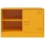 Senfgelber TV-Schrank aus Stahl, 67 x 39 x 44 cm von vidaXL, TV-Möbel - Ref: Foro24-841697, Preis: 61,27 €, Rabatt: %