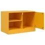 Mustard yellow steel TV cabinet 67x39x44 cm by vidaXL, TV Furniture - Ref: Foro24-841697, Price: 60,98 €, Discount: %