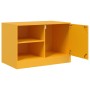 Senfgelber TV-Schrank aus Stahl, 67 x 39 x 44 cm von vidaXL, TV-Möbel - Ref: Foro24-841697, Preis: 61,87 €, Rabatt: %