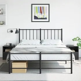 Mesitas de noche 2 unidades acero negro 34,5x39x44 cm de vidaXL, Mesitas de noche - Ref: Foro24-841752, Precio: 77,09 €, Desc...
