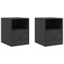 Mesitas de noche 2 unidades acero negro 34,5x39x44 cm de vidaXL, Mesitas de noche - Ref: Foro24-841752, Precio: 77,79 €, Desc...