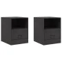 Nightstands 2 units black steel 34.5x39x44 cm by vidaXL, Nightstands - Ref: Foro24-841752, Price: 77,09 €, Discount: %