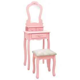 Juego de tocador y taburete madera paulownia rosa 50x59x136 cm by vidaXL, Bedroom Dressers - Ref: Foro24-289311, Price: 86,59...
