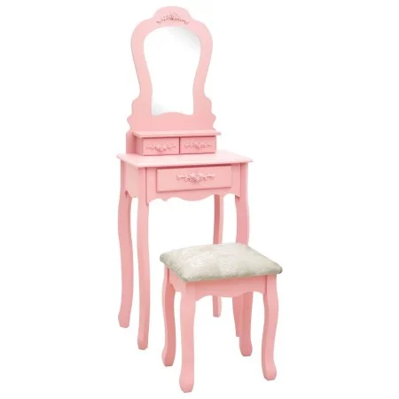 Juego de tocador y taburete madera paulownia rosa 50x59x136 cm by vidaXL, Bedroom Dressers - Ref: Foro24-289311, Price: 86,59...