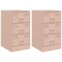 Mesitas de noche 2 unidades acero rosa 34,5x39x62 cm de vidaXL, Mesitas de noche - Ref: Foro24-841778, Precio: 141,16 €, Desc...