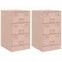 Nightstands 2 units pink steel 34.5x39x62 cm by vidaXL, Nightstands - Ref: Foro24-841778, Price: 139,80 €, Discount: %