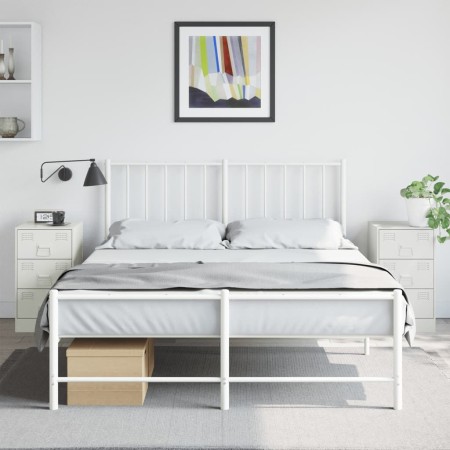 Nachttische 2 Einheiten aus weißem Stahl 34,5x39x62 cm von vidaXL, Nachttische - Ref: Foro24-841786, Preis: 141,22 €, Rabatt: %