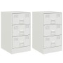 Nachttische 2 Einheiten aus weißem Stahl 34,5x39x62 cm von vidaXL, Nachttische - Ref: Foro24-841786, Preis: 141,22 €, Rabatt: %