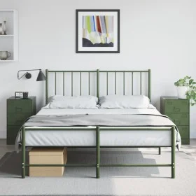 Mesitas de noche 2 unidades acero verde oliva 34,5x39x62 cm de vidaXL, Mesitas de noche - Ref: Foro24-841784, Precio: 139,84 ...