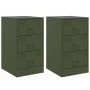 Nachttische 2 Einheiten olivgrüner Stahl 34,5x39x62 cm von vidaXL, Nachttische - Ref: Foro24-841784, Preis: 141,22 €, Rabatt: %