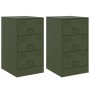Nachttische 2 Einheiten olivgrüner Stahl 34,5x39x62 cm von vidaXL, Nachttische - Ref: Foro24-841784, Preis: 141,22 €, Rabatt: %