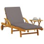 Liege mit Kissen und Tisch aus massivem Akazienholz von vidaXL, Liegen - Ref: Foro24-3206363, Preis: 263,47 €, Rabatt: %