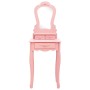Juego de tocador y taburete madera paulownia rosa 50x59x136 cm de vidaXL, Tocadores para dormitorios - Ref: Foro24-289311, Pr...