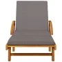 Tumbona con cojín y mesa madera maciza de acacia de vidaXL, Tumbonas - Ref: Foro24-3206363, Precio: 270,23 €, Descuento: %