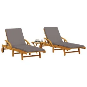 Liegen mit Tisch 2 Einheiten aus massivem Akazienholz von vidaXL, Liegen - Ref: Foro24-3206368, Preis: 508,76 €, Rabatt: %