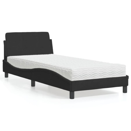 Cama con colchón terciopelo negro 90x190 cm de vidaXL, Camas y somieres - Ref: Foro24-3208313, Precio: 231,79 €, Descuento: %