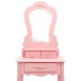 Juego de tocador y taburete madera paulownia rosa 50x59x136 cm de vidaXL, Tocadores para dormitorios - Ref: Foro24-289311, Pr...