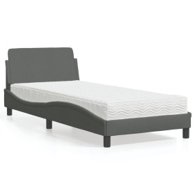 Bed with dark gray fabric mattress 90x190 cm by vidaXL, Beds and slatted bases - Ref: Foro24-3208305, Price: 232,79 €, Discou...