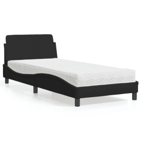 Bed with black fabric mattress 90x200 cm by vidaXL, Beds and slatted bases - Ref: Foro24-3208326, Price: 255,67 €, Discount: %