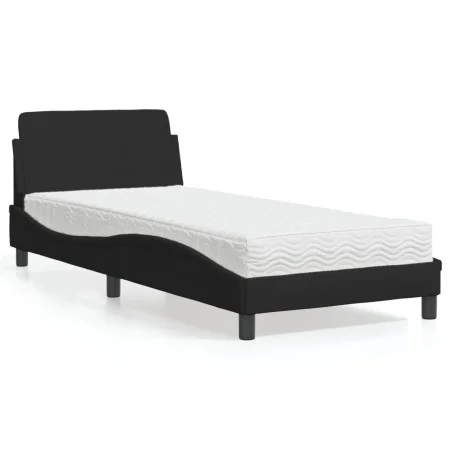 Bed with black fabric mattress 90x200 cm by vidaXL, Beds and slatted bases - Ref: Foro24-3208326, Price: 277,78 €, Discount: %
