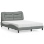 Bed with light gray fabric mattress 140x190 cm by vidaXL, Beds and slatted bases - Ref: Foro24-3208527, Price: 396,60 €, Disc...