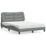 Bed with light gray fabric mattress 140x190 cm by vidaXL, Beds and slatted bases - Ref: Foro24-3208527, Price: 388,52 €, Disc...