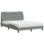 Bed with light gray fabric mattress 140x190 cm by vidaXL, Beds and slatted bases - Ref: Foro24-3208527, Price: 388,52 €, Disc...