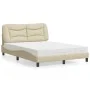 Bed with cream fabric mattress 120x200 cm by vidaXL, Beds and slatted bases - Ref: Foro24-3208525, Price: 387,55 €, Discount: %