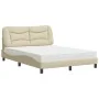 Bed with cream fabric mattress 120x200 cm by vidaXL, Beds and slatted bases - Ref: Foro24-3208525, Price: 387,55 €, Discount: %